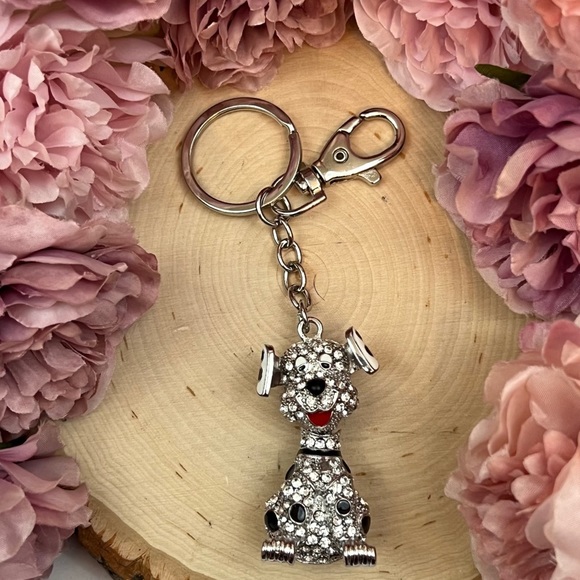 Accessories - Cute Crystal Dalmatian Puppy Dog Keychain Charm